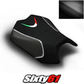 Aprilia Tuono Seat Cover 2011-2019 2020 Front Black White Luimoto Carbon Suede