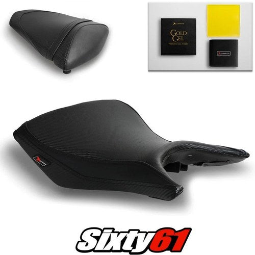 Yamaha R3 Seat Covers and Gel 2015-2023 2024 2025 Black Luimoto Tec-Grip Carbon