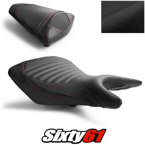 Yamaha R25 Seat Cover 2014-2020 Front Rear Black Red Luimoto Tec-Grip Carbon