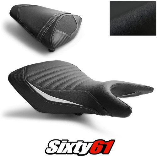 Yamaha R3 Seat Cover 2015-2025 Front Rear Black White Luimoto Tec-Grip Carbon