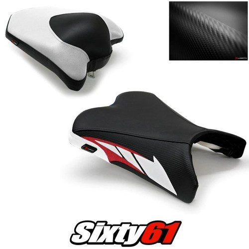 Yamaha FZ6R Seat Cover 2009-2015 2016 2017 Front Rear White Red Luimoto Carbon
