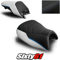 BMW K1600GT Seat Cover 2010-2026 Front Rear White Blue Luimoto Tec-Grip Suede