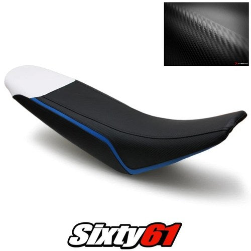 Suzuki DRZ400 Seat Cover 2000-2018 2019 2020 Front Black Blue Luimoto Carbon