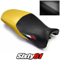 Ducati Supersport Seat Cover 1999-2005 2006 2007 Front Yellow Luimoto Carbon