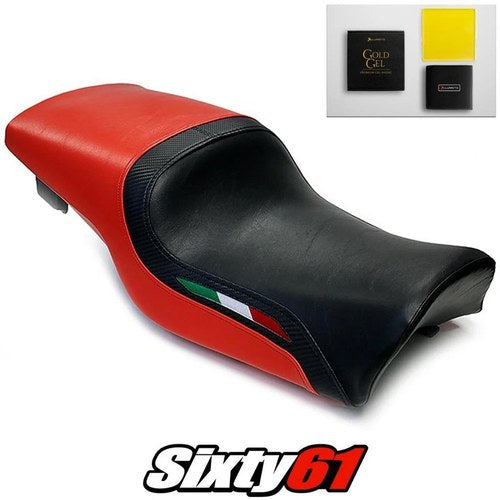 Ducati Supersport Seat Cover and Gel 1991-1995 1996 1997 1998 Red Luimoto Carbon