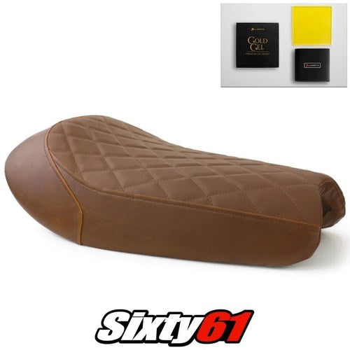 Triumph Street Scrambler Seat Cover Gel 2017-2022 Vintage Brown Luimoto Leather