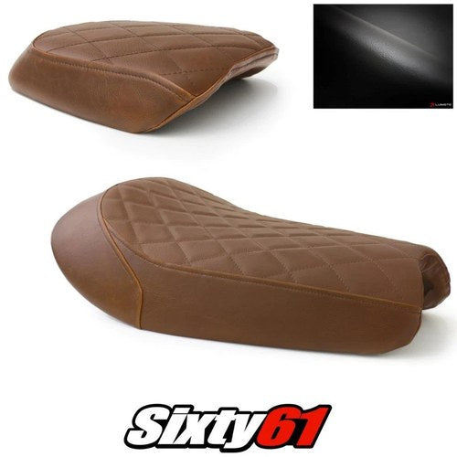 Triumph Street Scrambler Seat Covers 2017-2022 Vintage Brown Luimoto Leather