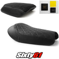 Triumph Street Scrambler Seat Covers Gel 2017-2022 Vintage Black Luimoto Leather