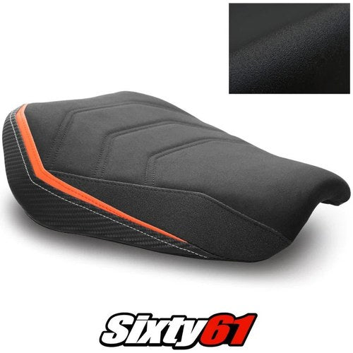 KTM 1290 Super Duke R Seat Cover 2020-2023 Black Orange Luimoto Tec-Grip Suede