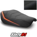 KTM 1290 Super Duke R Seat Cover 2020-2023 Black Orange Luimoto Tec-Grip Suede