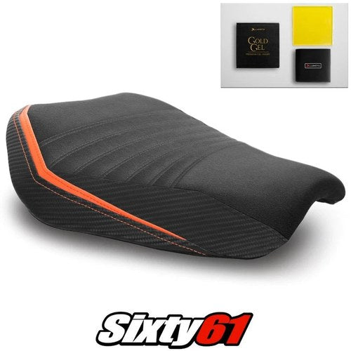 KTM 1290 Super Duke R Seat Cover and Gel 2020-2023 Black Orange Luimoto Tec-Grip