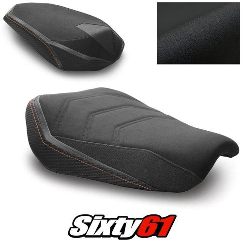 KTM 1290 Super Duke R Seat Covers 2020-2022 2023 Black Luimoto Tec-Grip Suede