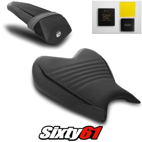 Yamaha R7 Seat Cover 2021-2025 Front Rear and Gel Black Luimoto Tec-Grip Suede