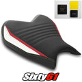 Yamaha R7 Seat Cover 2021-2025 Front and Gel Black Red Luimoto Tec-Grip Suede