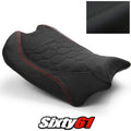 Ducati Panigale V4R Seat Cover 2019-2021 Black Red Stitch Luimoto Tec-Grip Suede