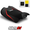 Ducati Panigale V4R Seat Cover 2019-2021 Black Red Luimoto Tec-Grip Suede