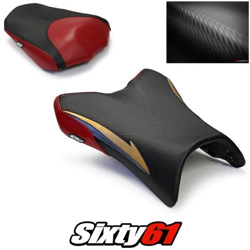 Yamaha FZ1 Seat Covers 2006-2012 2013 2014 2015 2016 Deep Red Luimoto Carbon