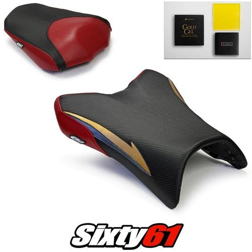 Yamaha FZ1 Seat Covers and Gel 2006-2013 2014 2015 2016 Deep Red Luimoto Carbon