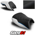 BMW K1600GT Seat Covers 2010-2024 2025 2026 White Blue Luimoto Tec-Grip Suede