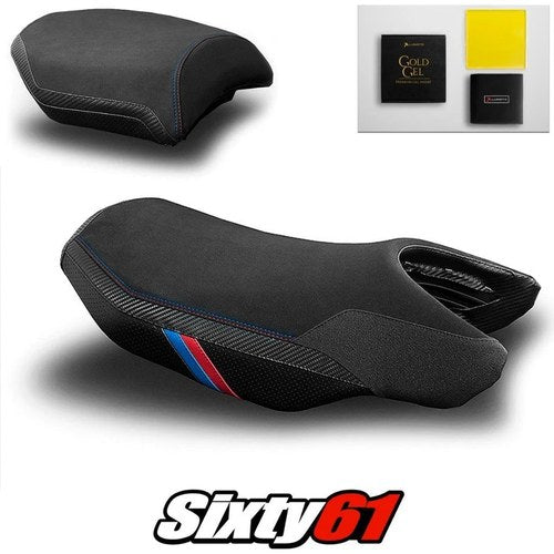 BMW R1200R Seat Covers Gel 2015-2017 2018 Black Luimoto Tec-Grip Suede Carbon