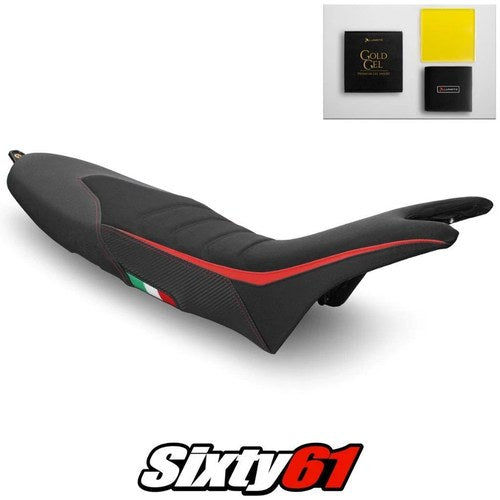 Ducati Hypermotard Seat Cover Gel 2019-2023 Black Luimoto Tec-Grip Suede Carbon