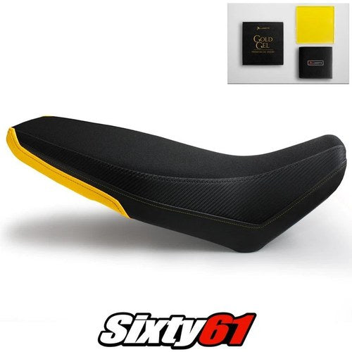 Honda Grom Seat Cover and Gel 2014 2015 Black Yellow Luimoto Tec-Grip Carbon