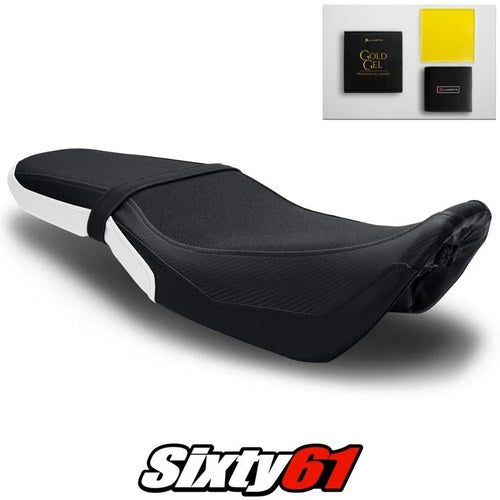 Honda Grom Seat Cover and Gel 2016-2020 Black White Luimoto Tec-Grip Carbon