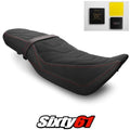 Honda Grom Seat Cover and Gel 2016-2020 Black Red Stitch Luimoto Tec-Grip Carbon