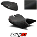 Triumph Speed Triple Seat Covers 2016-2021 Black Red Luimoto Tec-Grip Carbon