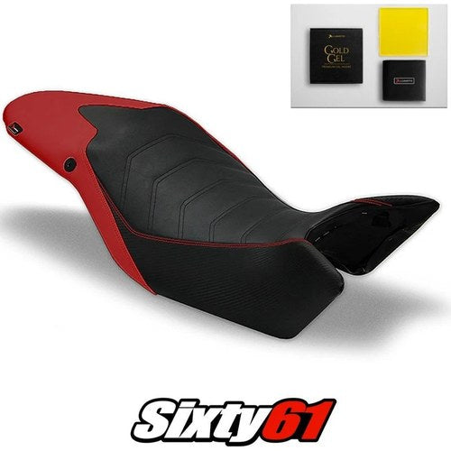 Triumph Speed Triple Seat Cover and Gel 2011-2014 2015 Black Red Luimoto Carbon