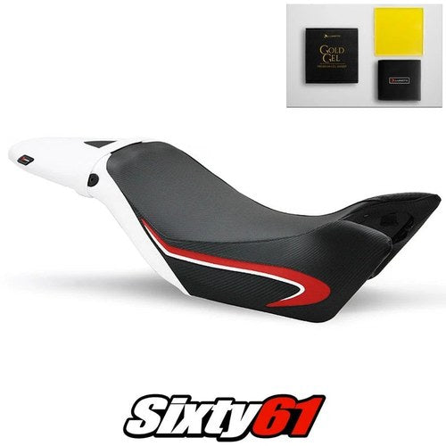 Triumph Speed Triple Seat Cover and Gel 2011- 2014 2015 White Luimoto Carbon