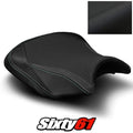 Kawasaki Ninja 650 Seat Cover 2017-2025 2026 Black Green Stitch Luimoto Tec-Grip