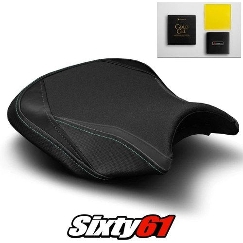 Kawasaki Ninja 650 Seat Cover and Gel 2017-2026 Black Green Luimoto Tec-Grip
