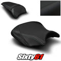 Kawasaki Ninja 650 Seat Covers 2017-2025 Black Green Stitch Luimoto Tec-Grip