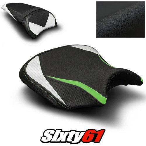 Kawasaki Ninja 650 Seat Covers 2017-2022 2023 2024 2025 White Luimoto Tec-Grip