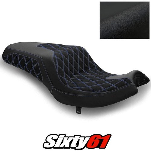 Indian Challenger Seat Cover 2020 2021 2022 2023 Black Blue Stitch Luimoto Suede