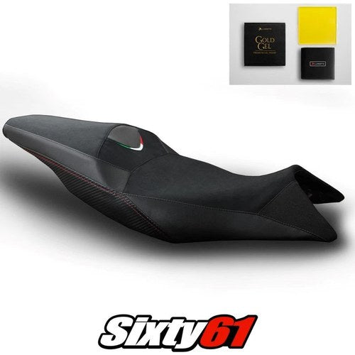 Aprilia Shiver Seat Cover and Gel 2010-2020 2021 Black Luimoto Tec-Grip Suede