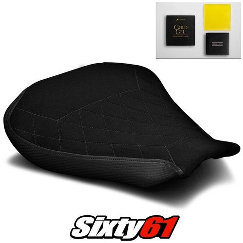 MV Agusta F4 Seat Cover and Gel 2010-2017 2018 2019 2020 Black Luimoto Suede