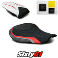 MV Agusta F4 Seat Covers and Gel 2010-2018 2019 2020 Black White Luimoto Suede