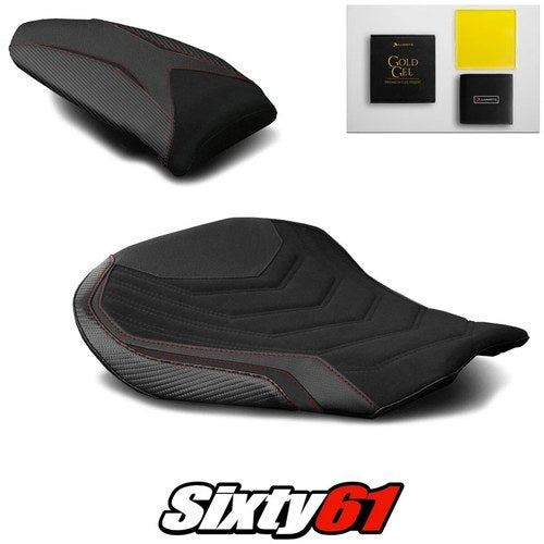 MV Agusta F4 Seat Covers and Gel 2010-2017 2018 2019 2020 Black Luimoto Suede