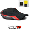 MV Agusta F4 Seat Cover and Gel 2010-2018 2019 2020 Black White Luimoto Suede