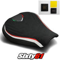 MV Agusta F3 675 800 Seat Cover and Gel 2012-2019 2020 Black White Luimoto Suede