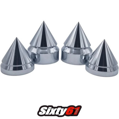 Honda Cbr Chrome Spike Front and Rear Axle Caps Covers Aluminum Billet