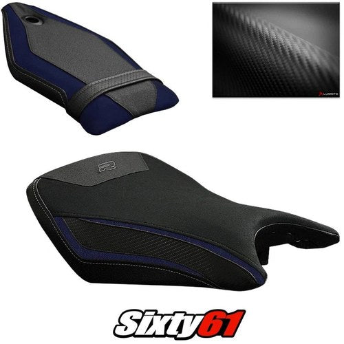 BMW S1000R Seat Covers 2014-2015 2017-2020 Black Blue Technik Tec-Grip Luimoto