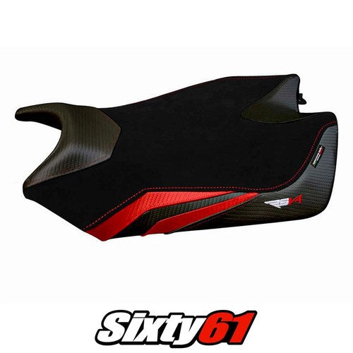 Aprilia RSV4 2009-2018 2019 2020 Seat Cover Tappezzeria Velvet Red Black