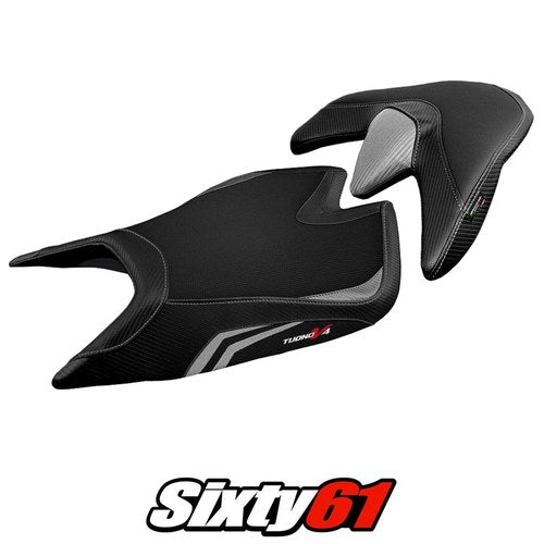 Aprilia Tuono V4 2021-2024 2025 2026 Seat Cover Tappezzeria Comfort Silver Black
