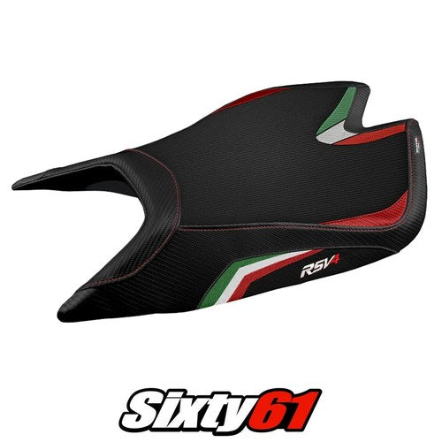 Aprilia RSV4 2021-2024 2025 2026 Seat Cover Tappezzeria Comfort Italy Flag Black