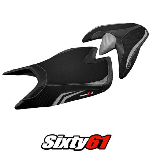 Aprilia Tuono V4 2021-2023 2024 2025 2026 Seat Cover Tappezzeria Silver Black