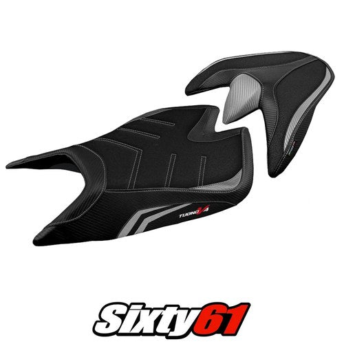Aprilia Tuono V4 2021-2025 2026 Seat Cover Tappezzeria Ultragrip Silver Black