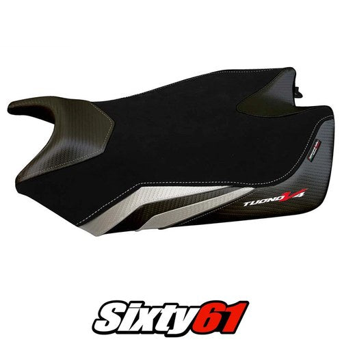 Aprilia Tuono V4 2011-2019 2020 Seat Cover Tappezzeria Velvet White Black